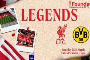 所得收入全部用于慈善，利物浦官方：3月28日将和多特举办传奇赛