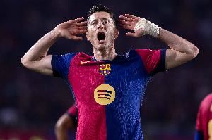 莱万为巴萨攻入107球，超越内马尔排名队史射手榜第17位